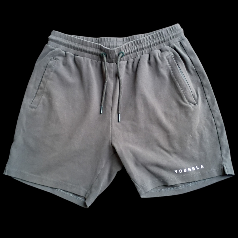 2 YoungLA Men's Casual Drawstring Shorts - Gray and Green Size XL - Picture 2 of 11